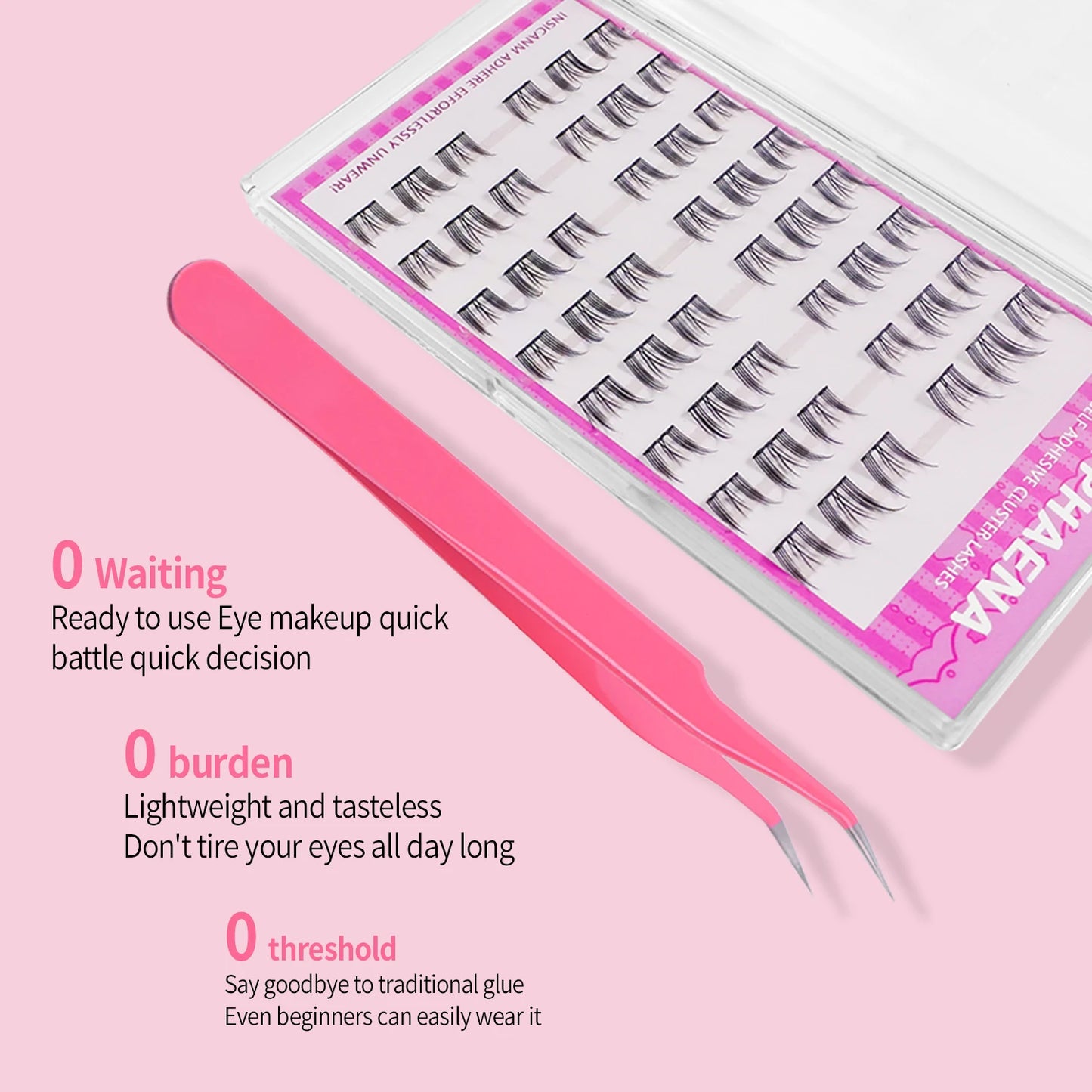 Self Adhesive Lash Cluster Set Korean Manga Style Natural Wispy Individual Eyelashes