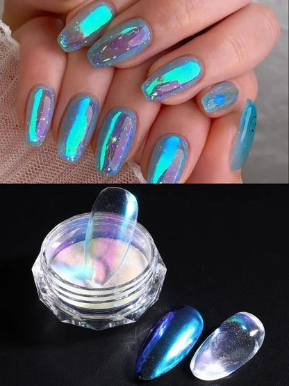 Holographic Mermaid Mirror Nail Pigment Powder for Gel Polish
