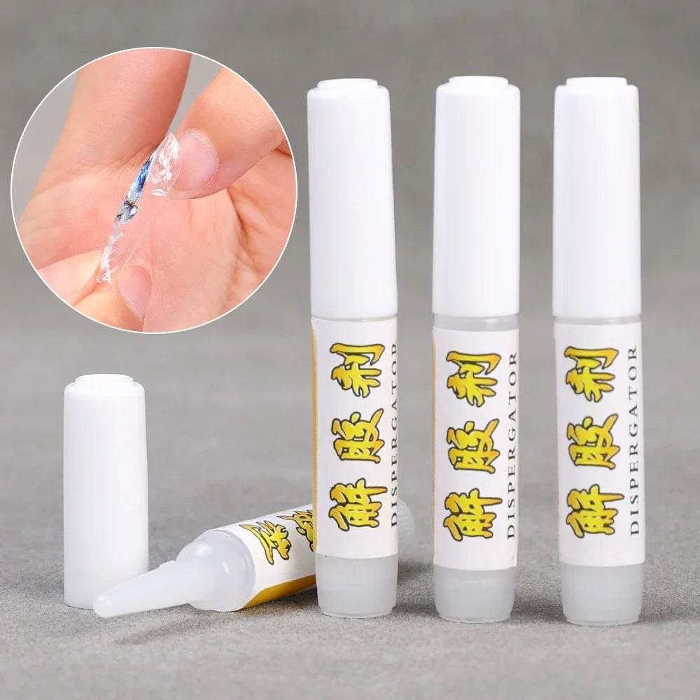 White tubes with yellow text on a gray background