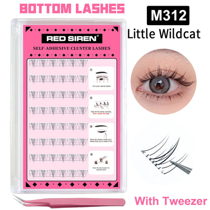Self Adhesive Lash Cluster Set Korean Manga Style Natural Wispy Individual Eyelashes