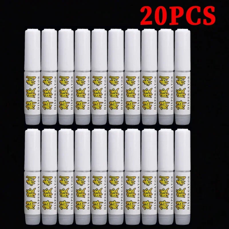 20 white cylindrical containers with labels on a black background, labeled '20PCS'.
