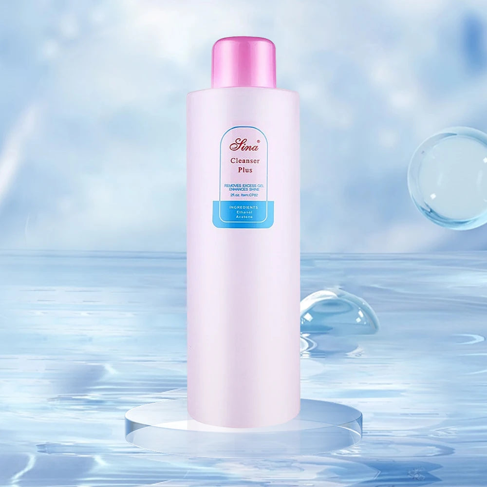 Skincare bottle with pink cap and white body on a water background