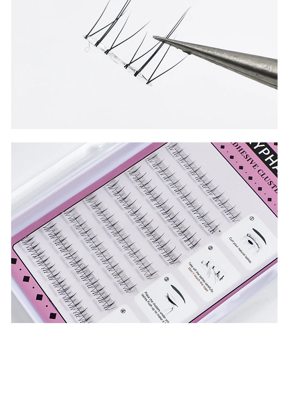 Self Adhesive Lash Cluster Set Korean Manga Style Natural Wispy Individual Eyelashes