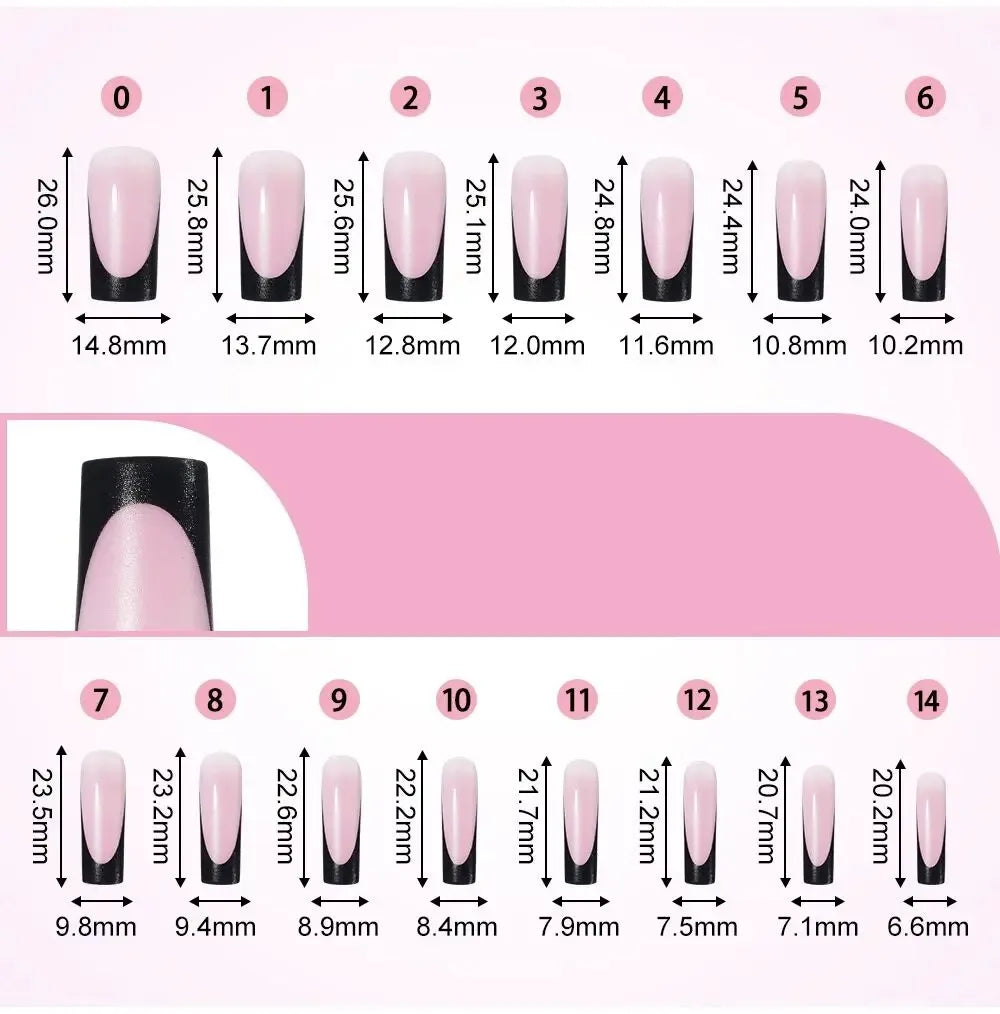 60 Piece Short French Tip Press On Toenails Multicolor Set