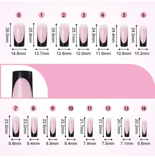 60 Piece Short French Tip Press On Toenails Multicolor Set