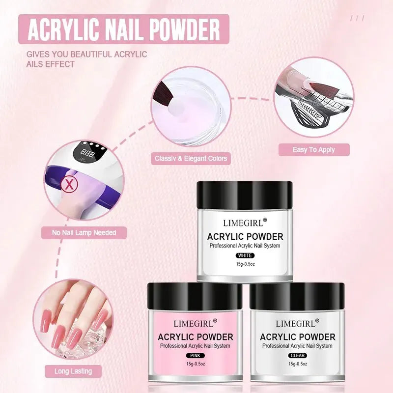 Acrylic Nail Powder and Liquid Monomer Manicure Kit for Nail Art