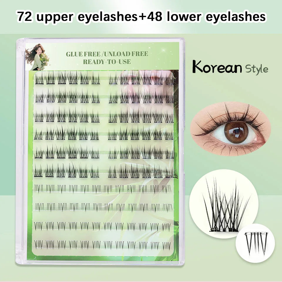 Self Adhesive No Glue Reusable Cluster False Eyelashes Natural Soft Lashes