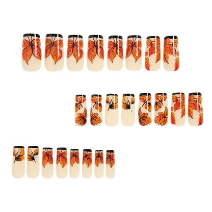 French Tip Press On Nails Classic Full Cover 24 Pieces