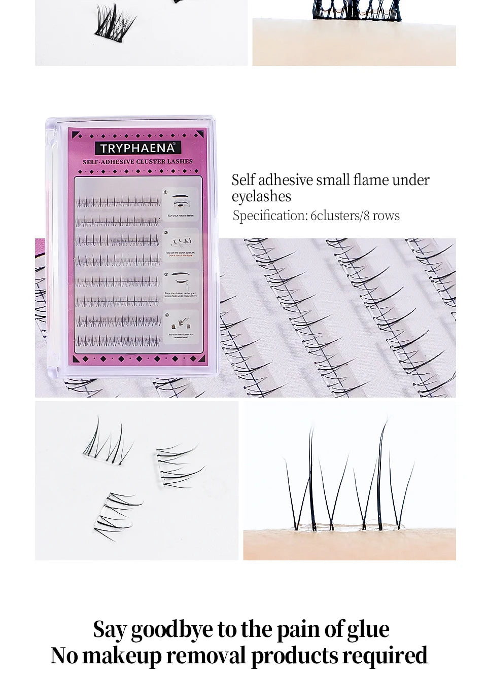 Self Adhesive Lash Cluster Set Korean Manga Style Natural Wispy Individual Eyelashes