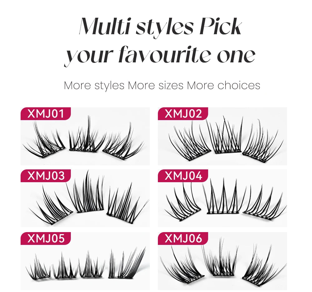 Yelix Self Adhesive Korean Manga Style Cluster Lashes 10 Row Natural Soft