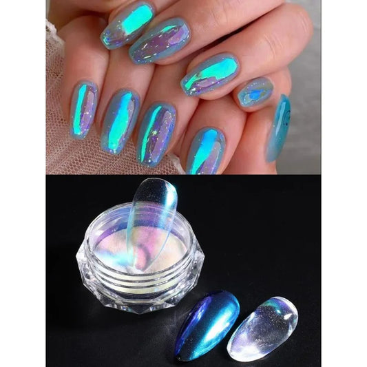 Holographic Mermaid Mirror Nail Pigment Powder for Gel Polish