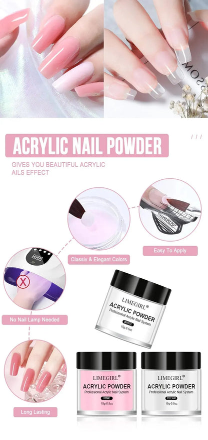Acrylic Nail Powder and Liquid Monomer Manicure Kit for Nail Art