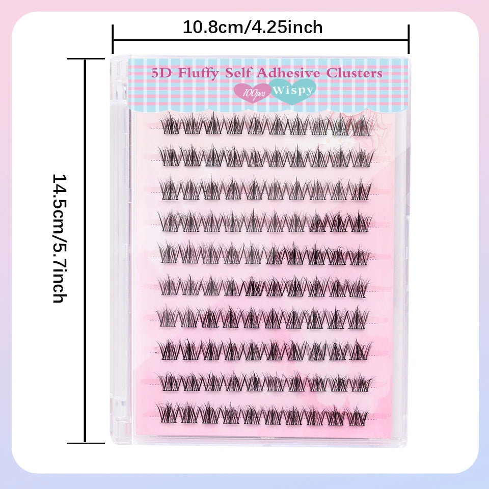 Self Adhesive No Glue Reusable Cluster False Eyelashes Natural Soft Lashes