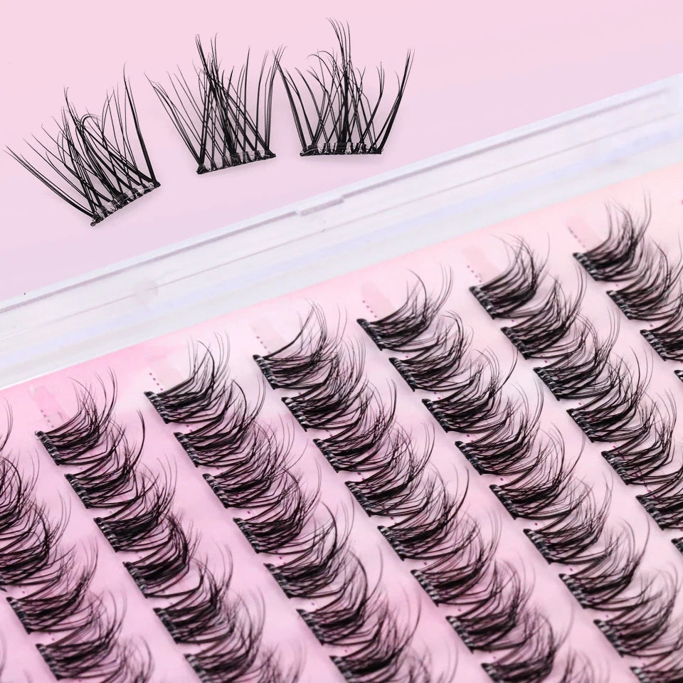 Self Adhesive No Glue Reusable Cluster False Eyelashes Natural Soft Lashes