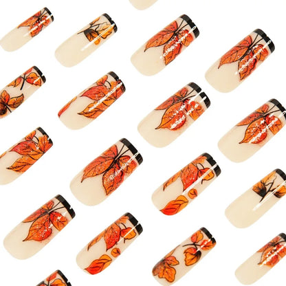 French Tip Press On Nails Classic Full Cover 24 Pieces