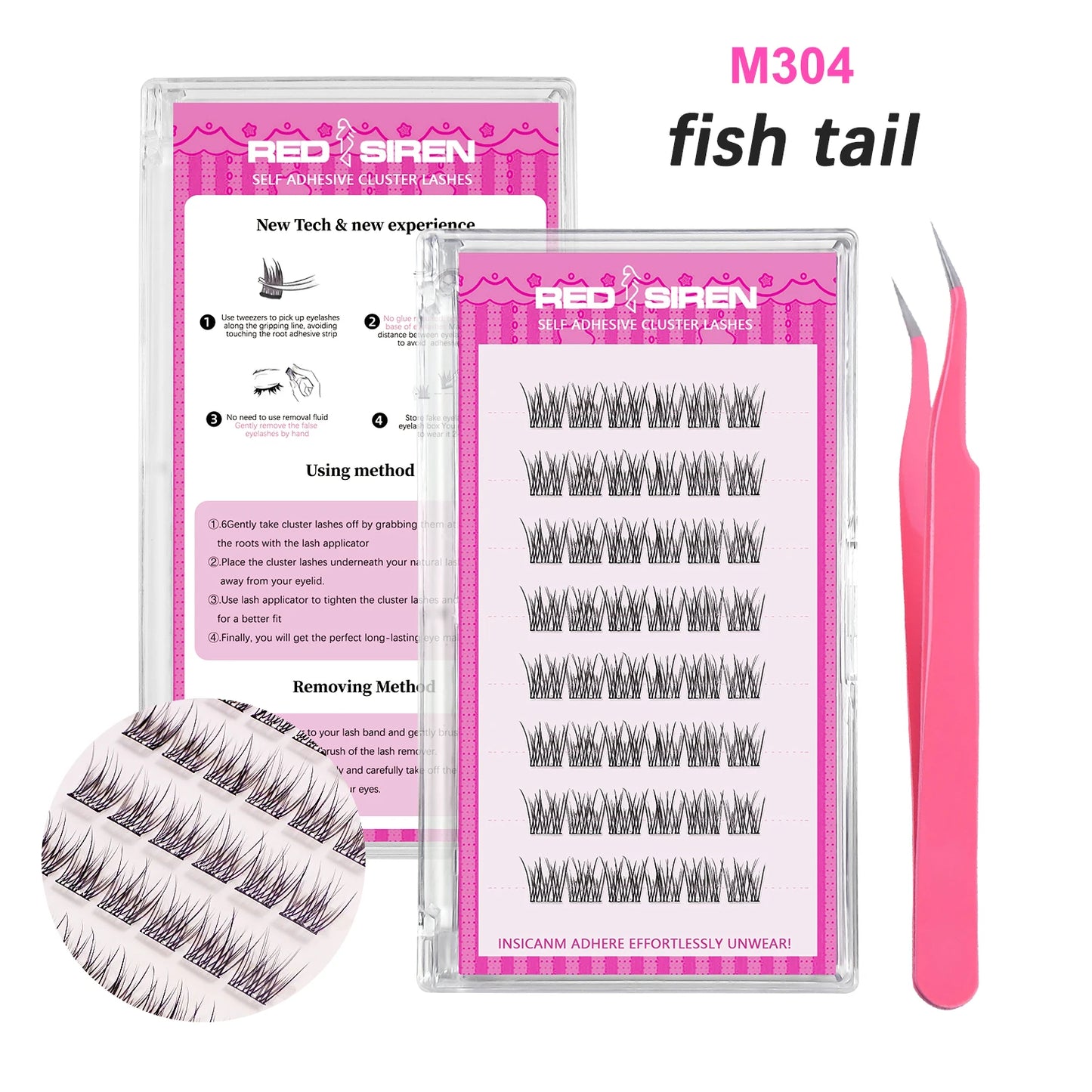 Self Adhesive Lash Cluster Set Korean Manga Style Natural Wispy Individual Eyelashes
