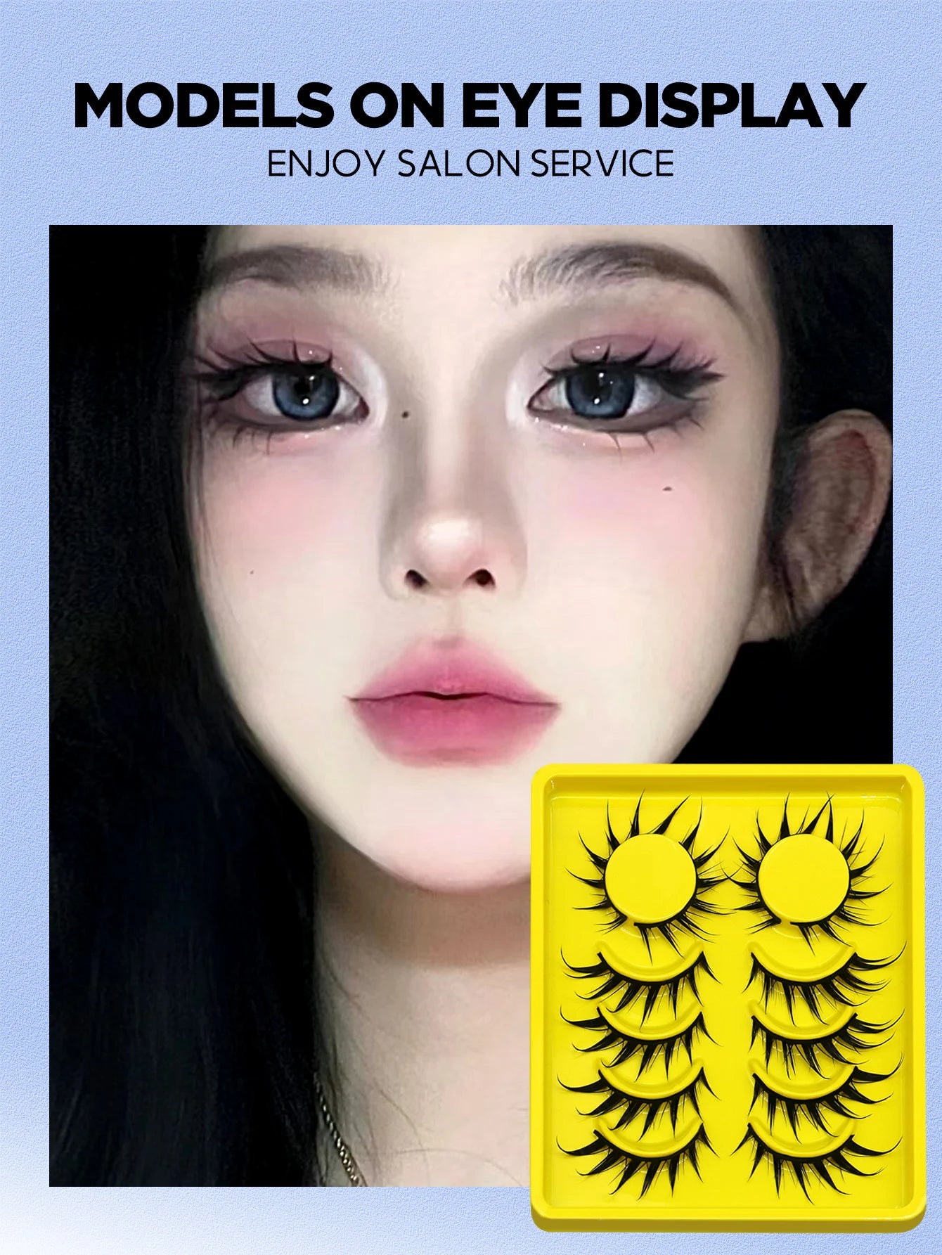 Lasvirey Cat Eye Manga Style False Eyelashes 3D Faux Mink Wispy Winged Design