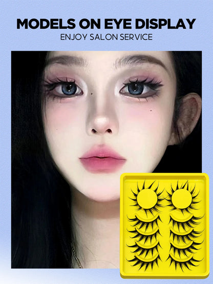 Lasvirey Cat Eye Manga Style False Eyelashes 3D Faux Mink Wispy Winged Design