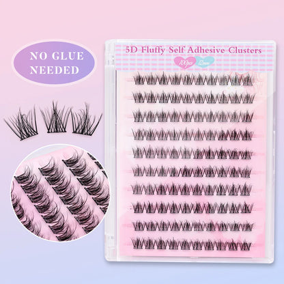 Self Adhesive No Glue Reusable Cluster False Eyelashes Natural Soft Lashes