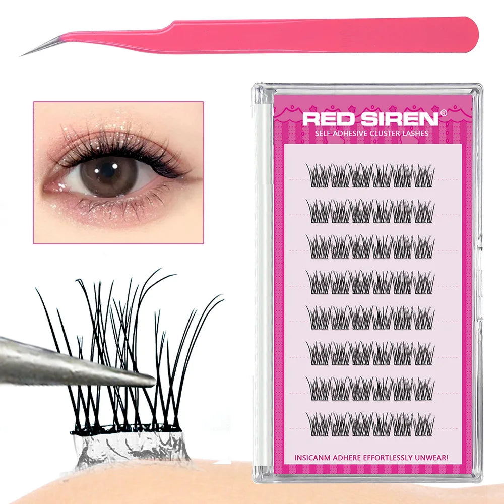 Self Adhesive Lash Cluster Set Korean Manga Style Natural Wispy Individual Eyelashes