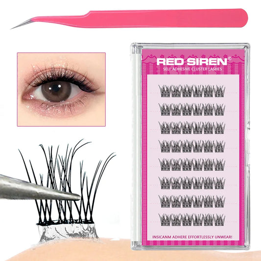 Self Adhesive Lash Cluster Set Korean Manga Style Natural Wispy Individual Eyelashes
