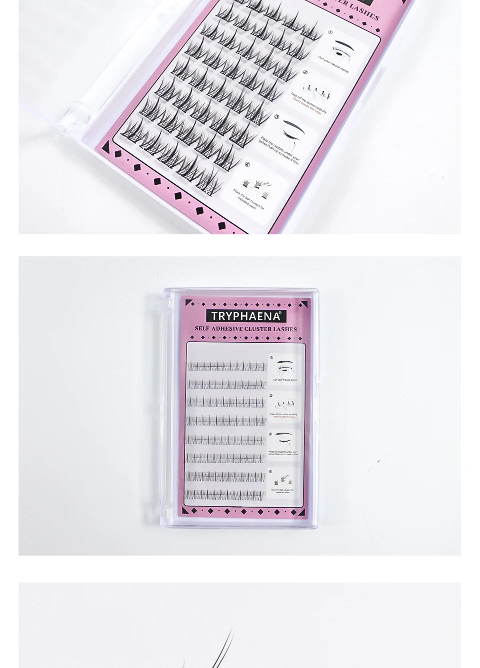 Self Adhesive Lash Cluster Set Korean Manga Style Natural Wispy Individual Eyelashes