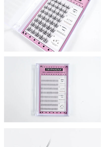 Self Adhesive Lash Cluster Set Korean Manga Style Natural Wispy Individual Eyelashes