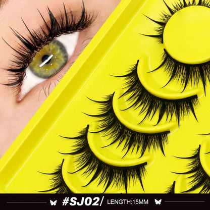 Lasvirey Cat Eye Manga Style False Eyelashes 3D Faux Mink Wispy Winged Design