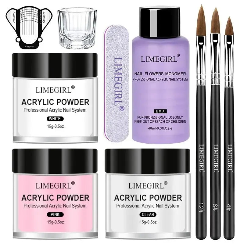 Acrylic Nail Powder and Liquid Monomer Manicure Kit for Nail Art