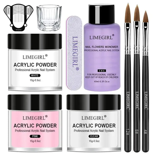 Acrylic Nail Powder and Liquid Monomer Manicure Kit for Nail Art