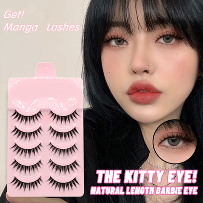 5 Pairs Manga Style Wispy False Eyelashes for Anime Cosplay