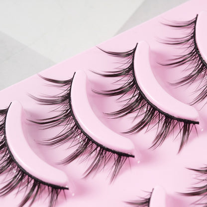 5 Pairs Manga Style Wispy False Eyelashes for Anime Cosplay