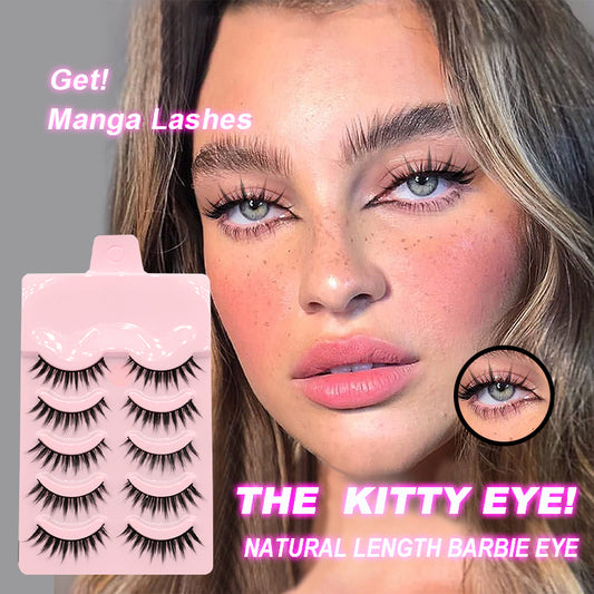 5 Pairs Manga Style Wispy False Eyelashes for Anime Cosplay